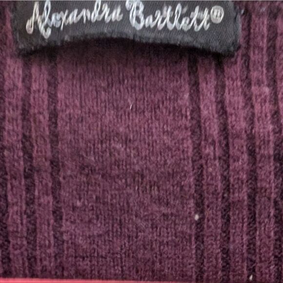 Alexander Bartlett wool Burgundy scoop-neck cropped sweater size S - Picture 3 of 6
